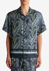 Floral Print Silk Bowling Shirt