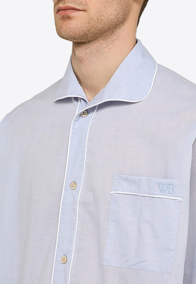 Logo Embroidered Long-Sleeved Shirt