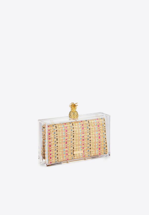 Mustique Clutch with Raffia Pouch