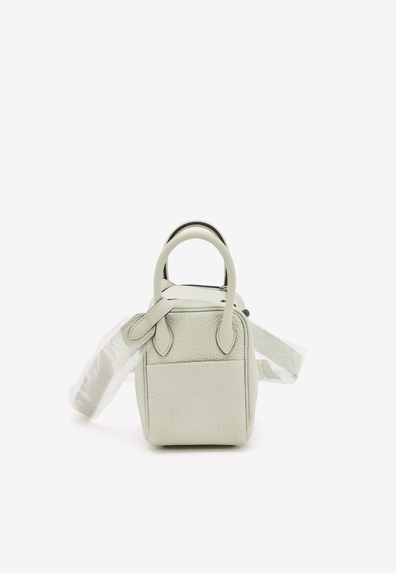 Mini Lindy 20 in Gris Neve Clemence Leather with Palladium Hardware