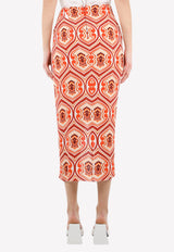 Geometric Print Sarong Skirt