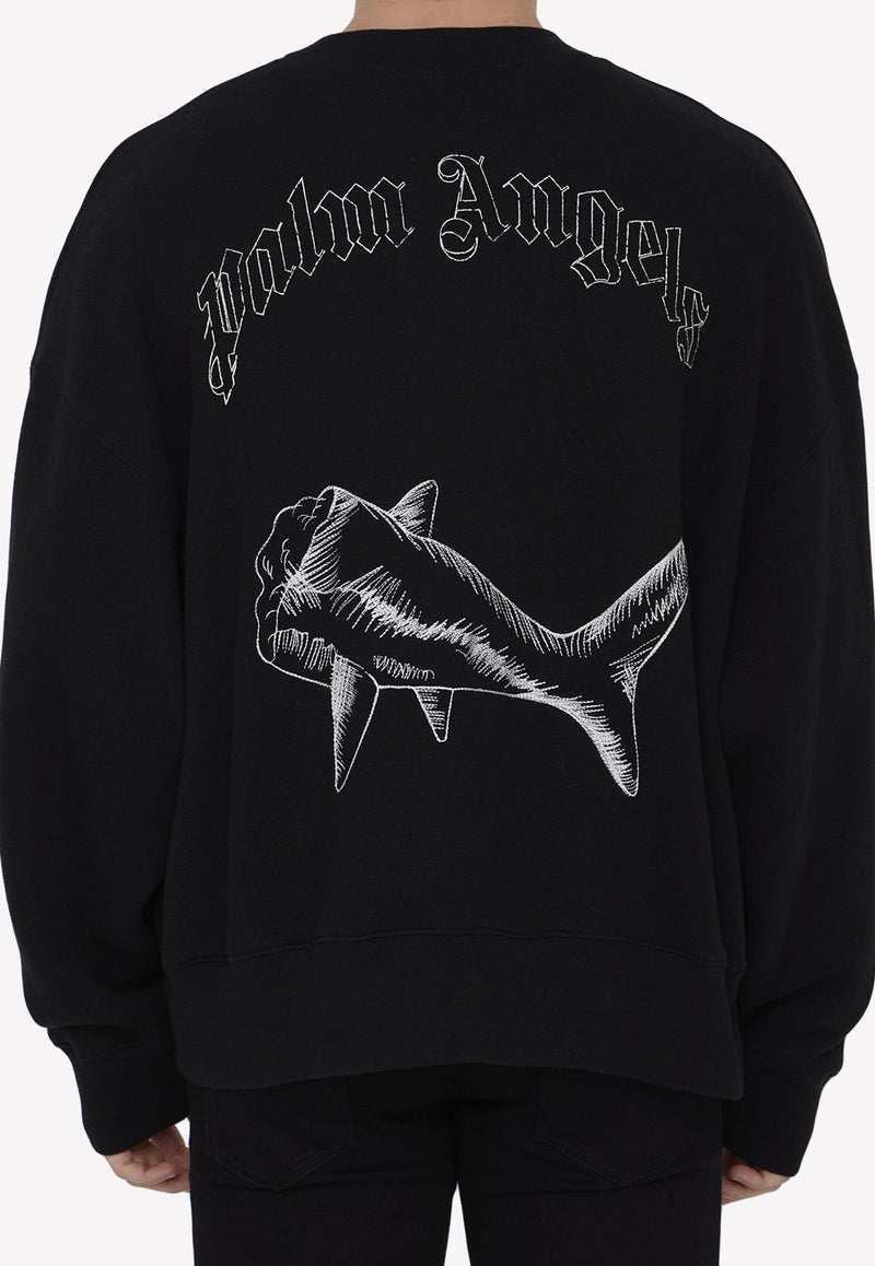 Broken Shark Print Sweatshirt