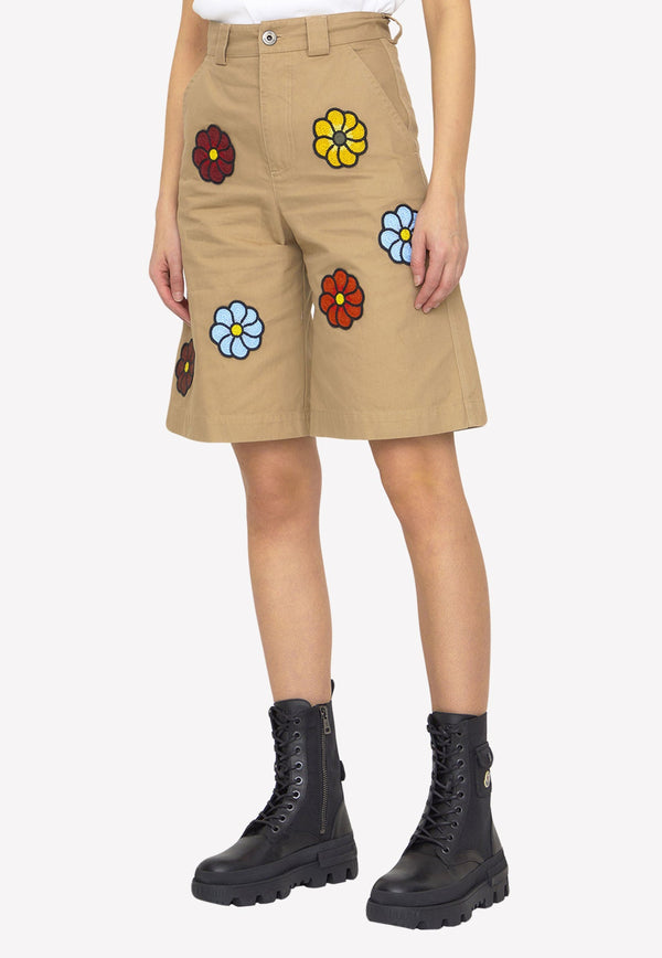 Floral Embroideries Bermuda Shorts