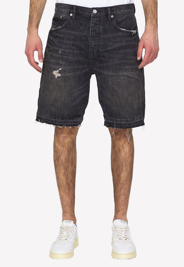 Distressed Denim Bermuda Shorts