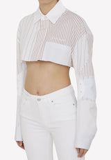 Cropped Motorcycle Stripe Shirt