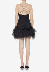 Fujiko Feather-Trimmed Mini Dress