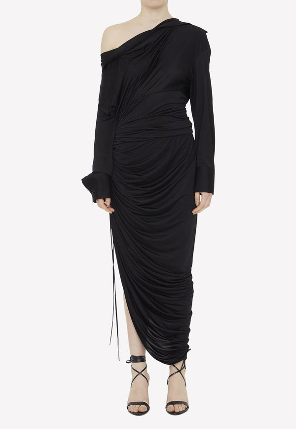 Asymmetric Draped Maxi Dress