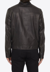 Zip-Up Leather Jacket