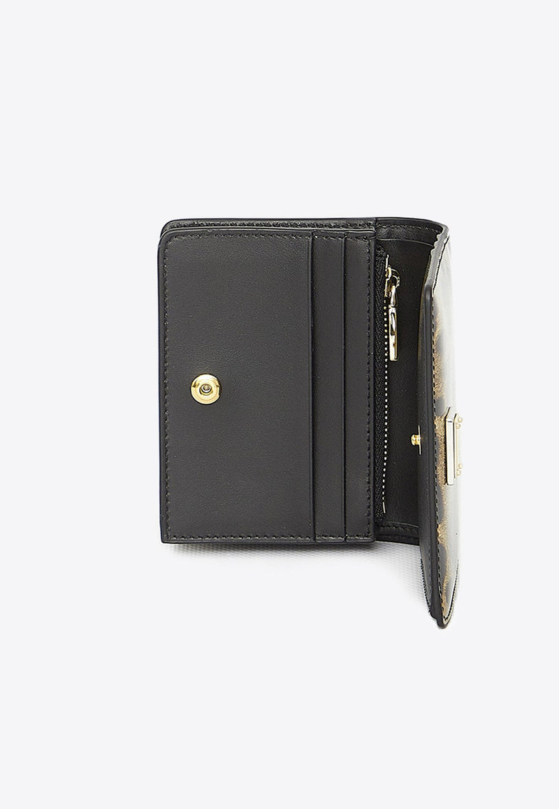 Leo-Print Leather Wallet