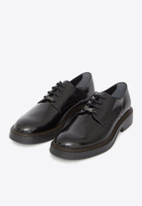 Semi-Shiny Leather Oxford Shoes