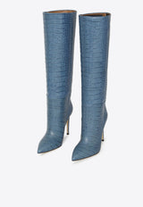 105 Knee-High Boots in Croc-Embossed Leather