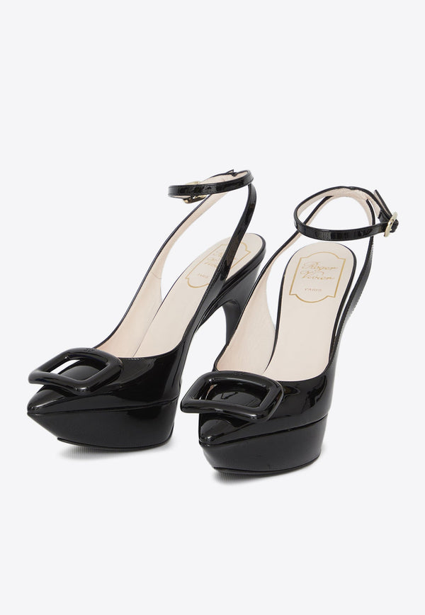 125 Choc Buckle Pumps in Patent Leather