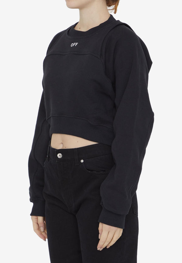 Logo Cropped Pullover Sweatshirt