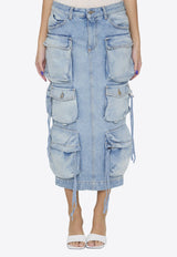 Utility Midi Denim Skirt