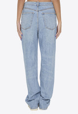 Nameplate Chain Straight-Leg Jeans