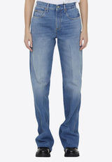 Washed-Effect Wide Jeans