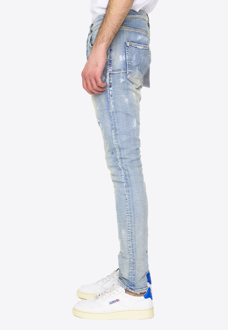 Paint-Effect Skinny Jeans