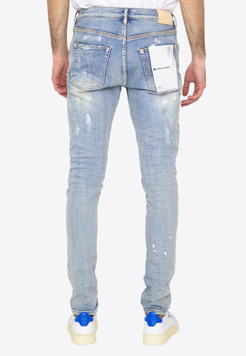 Paint-Effect Skinny Jeans
