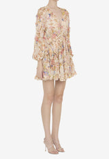 August Billow Floral-Print Mini Dress