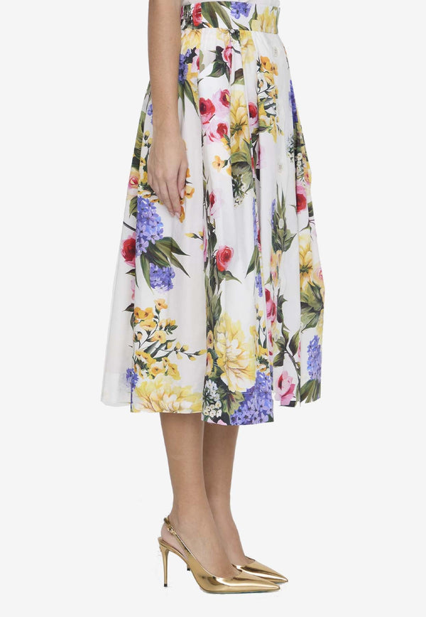 Garden Print Midi Skirt