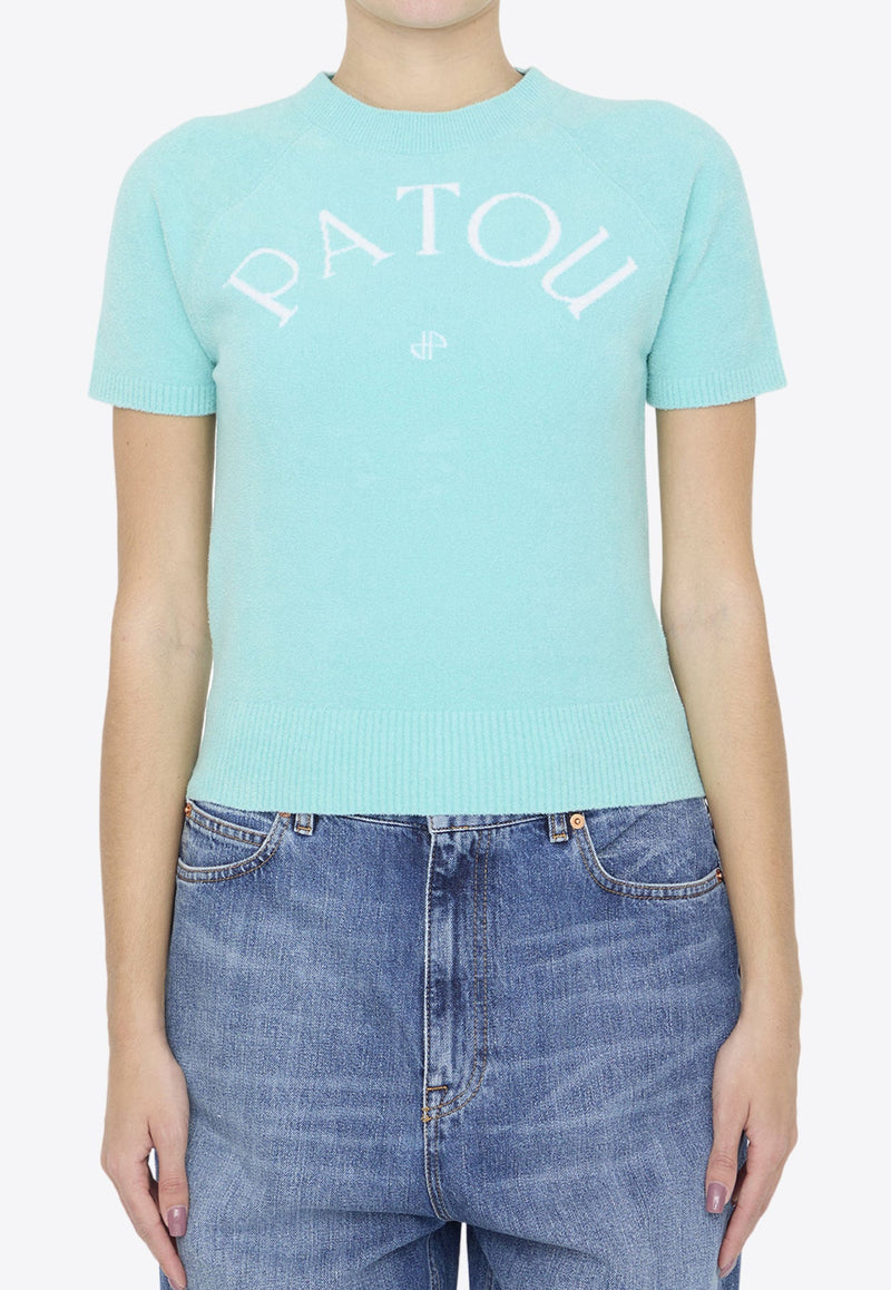 Curved Logo Knit Top
