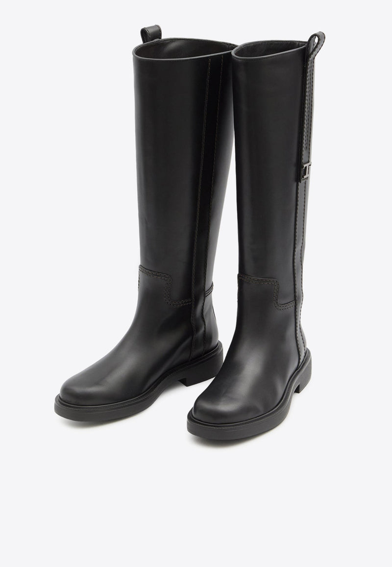 T Timeless Leather Knee-High Boots