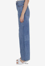 Laser Logo Wide-Leg Jeans