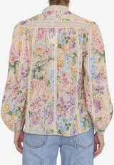 Halliday Lace-Trimmed Floral Shirt