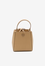 Small McGraw Grained Leather Bucket Bag