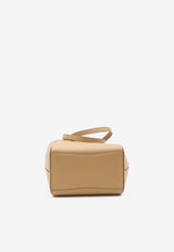 Small McGraw Grained Leather Bucket Bag