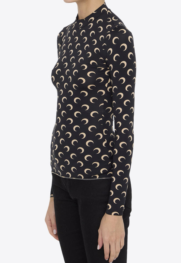 Moon Jacquard Long-Sleeved Top