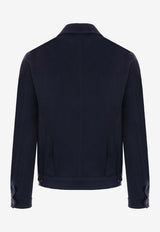 Linen-Blend Zip-Up Jacket