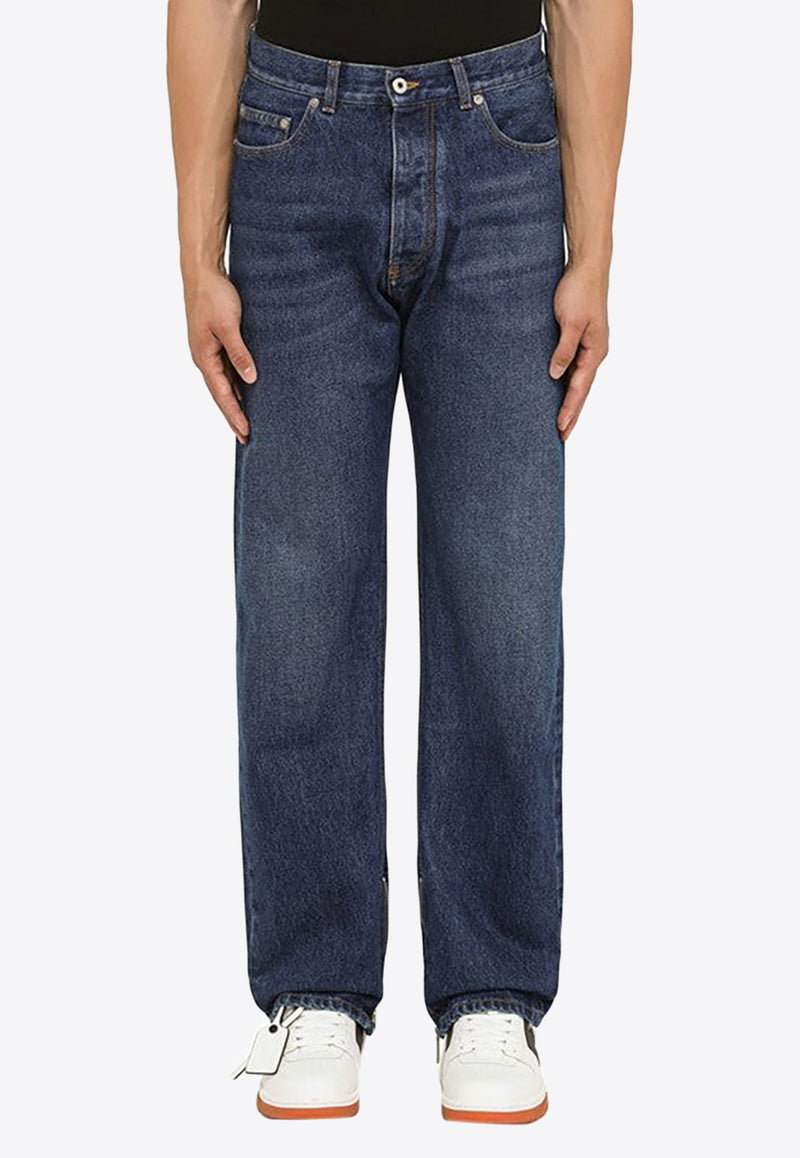 Logo Patch Straight-Leg Jeans