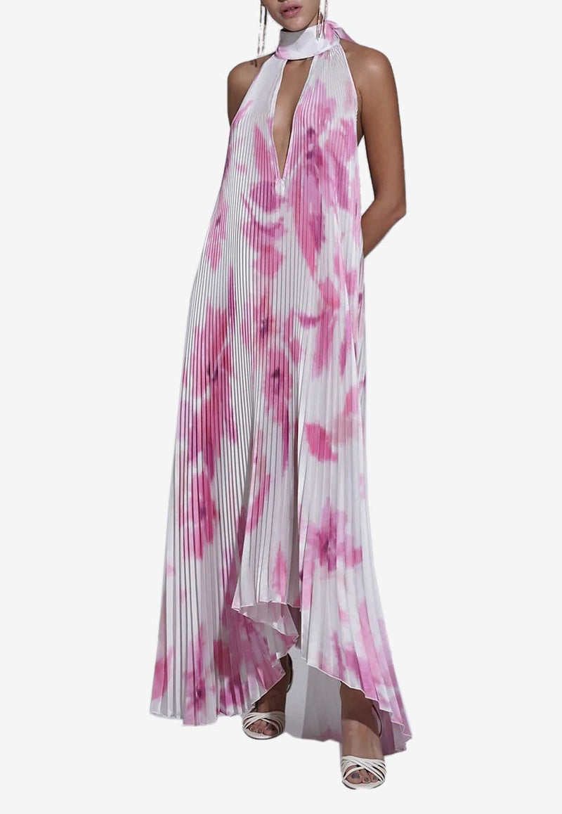 Opera Plisse Floral Maxi Dress