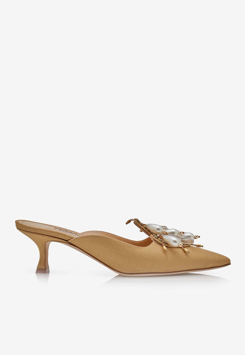 Orientalia 50 Grosgrain Embellished Mules