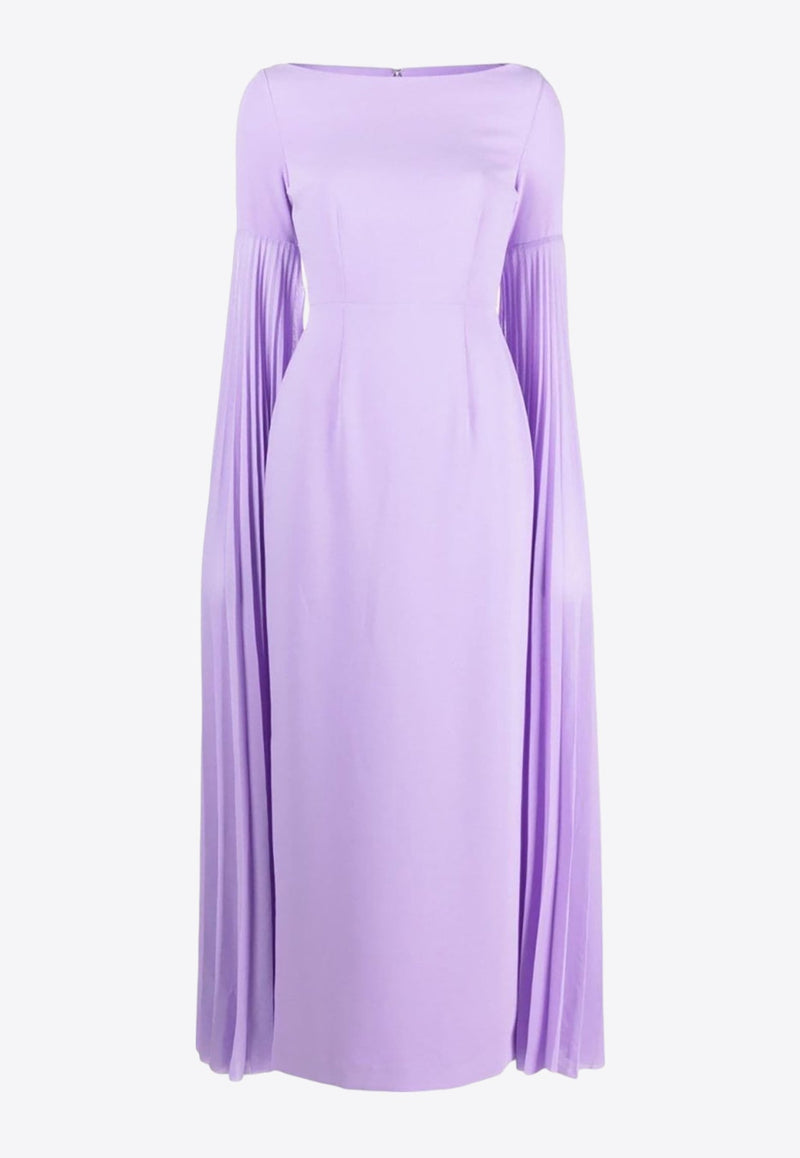 Grace Pleated-Sleeve Maxi Dress