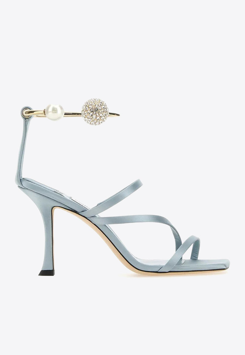 Ottilia 90 Crystal-Embellished Sandals in Satin