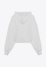 Logo Embroidered Cropped Hoodie