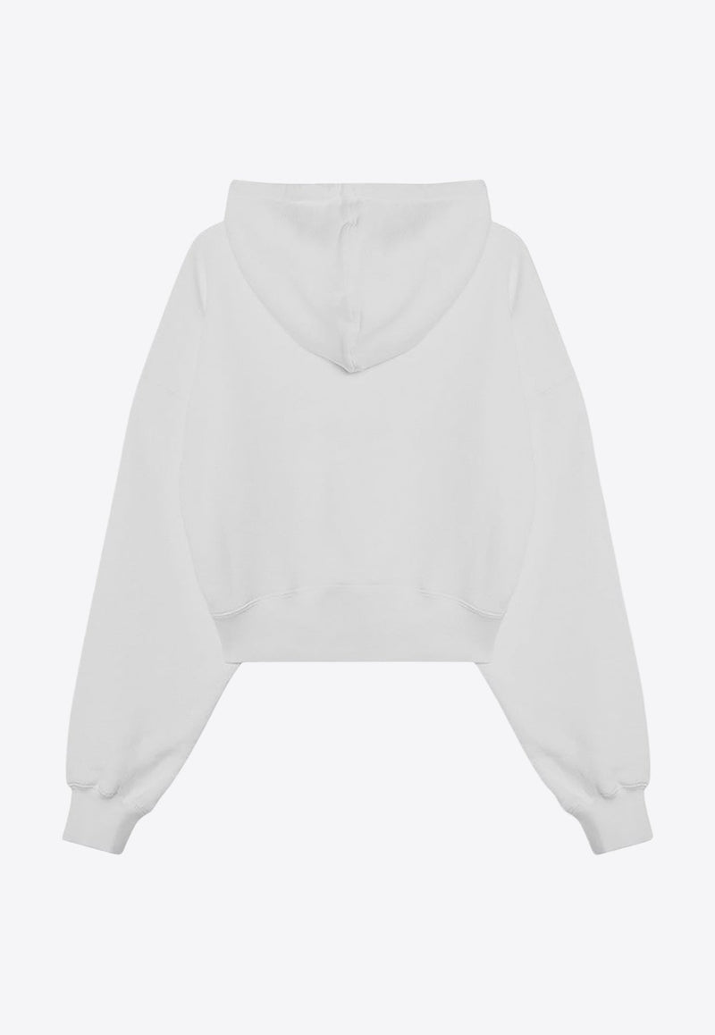 Logo Embroidered Cropped Hoodie