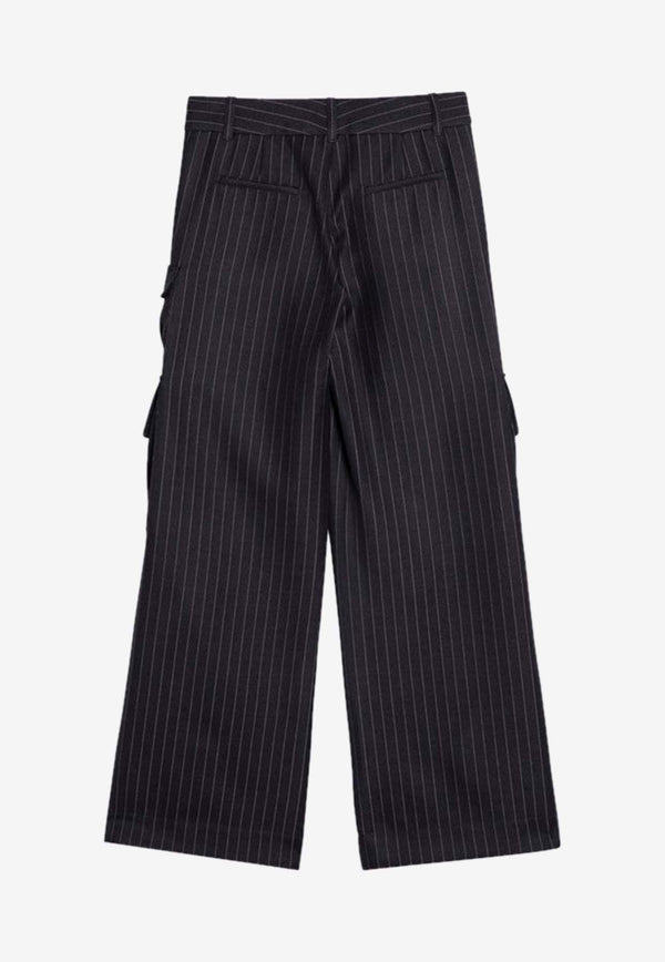 Logo Pinstripe Cargo Pants