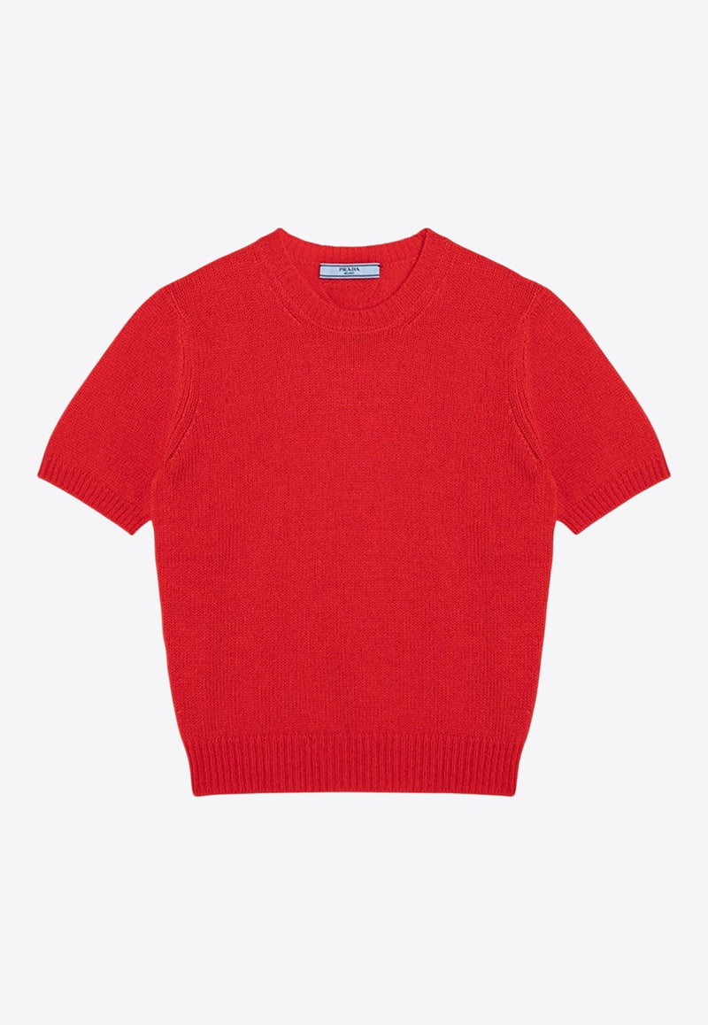 Logo Patch Cashmere Knit Top