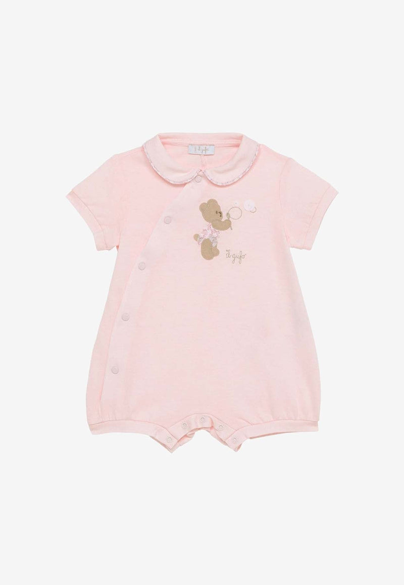 Baby Girls Teddy Bear Embroidered Onesie