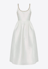 Taffeta Diamante Midi Dress