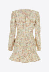 Pastel Boucle V-neck Mini Dress