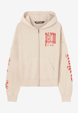 Vertigo Logo Print Zipped Hoodie