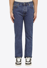 Monogram Embroidered Straight-Leg Jeans