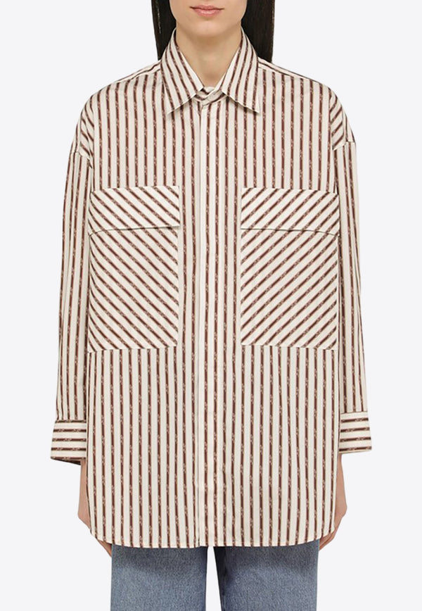 Oversized Long-Sleeved Stripe Shirt