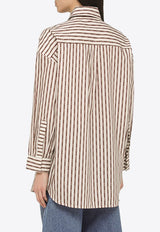 Oversized Long-Sleeved Stripe Shirt