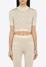 Monogram Jacquard Cropped Top