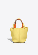 Picotin 18 in Limoncello and Orange Clemence Leather with Palladium Hardware